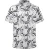 Olmecs Havajská plážová košile s květinovým potiskem a krátkým rukávem, bílá (2)
