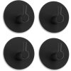4ks nástěnný háček na ručníky samolepicí, černý, kulatý (1)