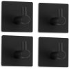 4ks nástěnný háček na ručníky samolepicí, černý, čtverec (1)
