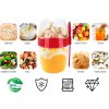 2ks snídaňových kelímků na müsli to Go se lžičkou 3v1, 310 ml + 560 ml, červená+modrá (3)