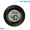 Vestavný LCD digitální vlhkoměr a teploměr, černý, kulatý (2)