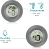 Vestavný LCD digitální vlhkoměr a teploměr, černý, kulatý (3)