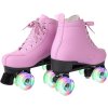 Klasické dámské kolečkové brusle, ložiska ABEC 7, LED kola, EU 40, růžové (4)