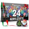 Zenacolor® 24ks akrylových voděodolných popisovačů s dvojitou špičkou (jemná špička a štětec) (1)