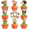 48ks Zoo zvířecí dekorace na dorty, cupcake, muffiny, dezerty (1)