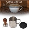 Espresso tamper 51 mm, včetně tamperové rohože, mléčné konvice, zatahovací jehly (5)