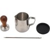 Espresso tamper 51 mm, včetně tamperové rohože, mléčné konvice, zatahovací jehly (1)