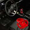 Kryt hlavice řadicí páky ve stylu mikiny, červený + 2ks háčky do auta (5)