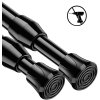 2ks Teleskopická upínací záclonová tyč, černá (42 – 70 cm) (1)