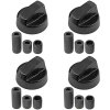4ks Univerzální spínací knoflíky pro všechny druhy kamen, sporáku a varné desky, černé (3)