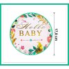 50ks Papírové párty talíře 17,8 cm, dětské narozeniny, jednorázové nádobí, Hello baby (4)