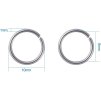 Craftdady 2000 ks otevřených kroužků 10 mm 1 mm z ušlechtilé oceli pro výrobu šperků (2)