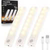Tolare 3ks nabíjecí LED senzorové světlo, teplá bílá, s detektorem pohybu, bílé, 7 LED (1)