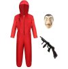 Kostým kombinéza pro bankovního lupiče, červená, M, unisex (8)
