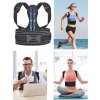 Podpůrný pás pro korekci držení těla, unisex, korekční pás pro ramena, šíji a záda, pas 91 120 cm, černá (2)