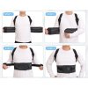 Podpůrný pás pro korekci držení těla, unisex, korekční pás pro ramena, šíji a záda, pas 91 120 cm, černá (4)