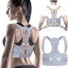 Podpůrný pás pro korekci držení těla, unisex, korekční pás pro ramena, šíji a záda, pas 120 132 cm, šedá (1)