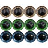 K SUFA 12ks Třpytivé Barevné panenkové oči 20mm, bezpečnostní s podložkami, 6 párů (2)
