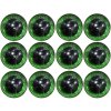 K SUFA 12ks Třpytivé zelené panenkové oči 20mm, bezpečnostní s podložkami (2)