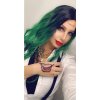 Zelená dámská paruka 68 cm, vlnité lokny, na kostým (2)