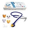 SCIAN Stetoskop HS 30Q s komiksovými zvířaty pro lékaře a na doma, tmavě modrý (2)