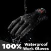 KAYGO Zimní izolované termo pracovní rukavice s latexovým povlakem, vodotěsné, černé, S7 (6)