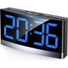 Velký digitální budík s nápadnými modrými LED číslicemi, napájení USB (1)
