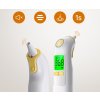 Digitální infračervený teploměr do ucha pro miminka i dospělé, LCD, bíložlutý (3)