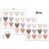 144ks PVC samolepek na zeď ve tvaru srdce pro dekoraci (7)