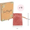 Soul Projekt 10ks sametové dárkové tašky 7x9cm se stahovací šňůrkou, kávová (2)
