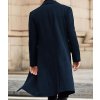 Pánský Casual Slim Fit jednořadový kabát dlouhý, trenčkot, 2XL, tmavě modrý (6)