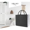 Sølmo Plstěná nákupní taška s uchem, skládací, černošedá (6)