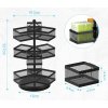 Kovový otočný držák na 108 čajových sáčků, 3 patra s 9 přihrádkami, černý, (ND) (3)