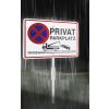 Cedule 30 x 20 cm pro soukromé parkoviště se sloupkem, zákaz parkování, hliník (2)