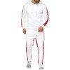 Pánská tréninková tepláková souprava s kapucí, bílá, 4XL (4)