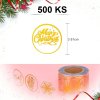 500ks kulaté vánoční samolepky 3,8 cm, dekorace, zlaté, 4 vzory (5)