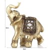 Zlatý polyresinový slon, elegantní soška slona s obráceným chobotem, ozdoba Feng Shui (6)