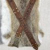 HiiFeuer Vikingský pásek s ražením, severský rytířský opasek z umělé kůže, 165 cm (4)