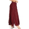Sakkas Olivia dámská maxi cikánská dlouhá sukně s elastickým pasem a krajkou, burgundská (5)
