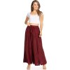 Sakkas Olivia dámská maxi cikánská dlouhá sukně s elastickým pasem a krajkou, burgundská (1)