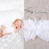 Andělská křídla z peří s listovým páskem do vlasů, rekvizity pro novorozence (4)