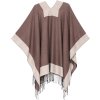 Sakkas Pončo, pletený kabátek, rauna, Border Brown (4)