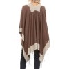 Sakkas Pončo, pletený kabátek, rauna, Border Brown (6)