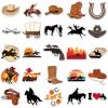 50ks samolepek, vinylové nálepky Western kovboj (5)