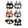 12ks plstěných zvířecích masek pro děti psí masky (18x18 cm) (6)