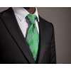 SHLAX&WING (S&W) kravata pro muže, smaragdově zelené proužky, XL (6)