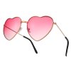 Růžové hippie sluneční UV retro brýle ve tvaru srdce (1)