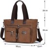 Dámská pracovní taška pro 15,6 počítačnotebook, lehké plátno, hnědá (4)