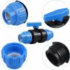 Kulový ventil pro PE trubku, plast, 25 mm, modrý (2)