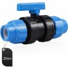 Kulový ventil pro PE trubku, plast, 25 mm, modrý (1)